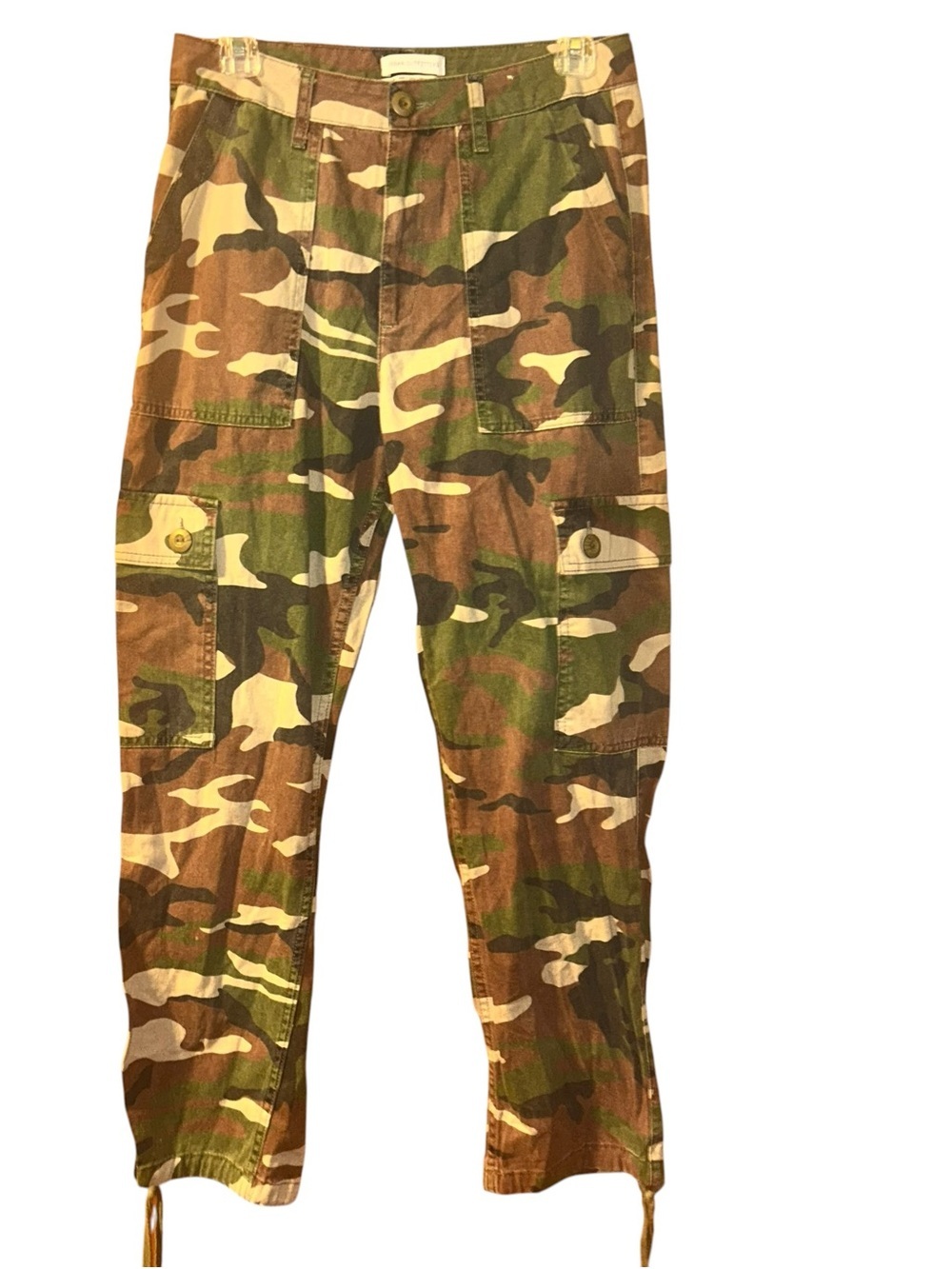 Woman Urban Outfitters size 6
green brown utility pocket cargo camo pants